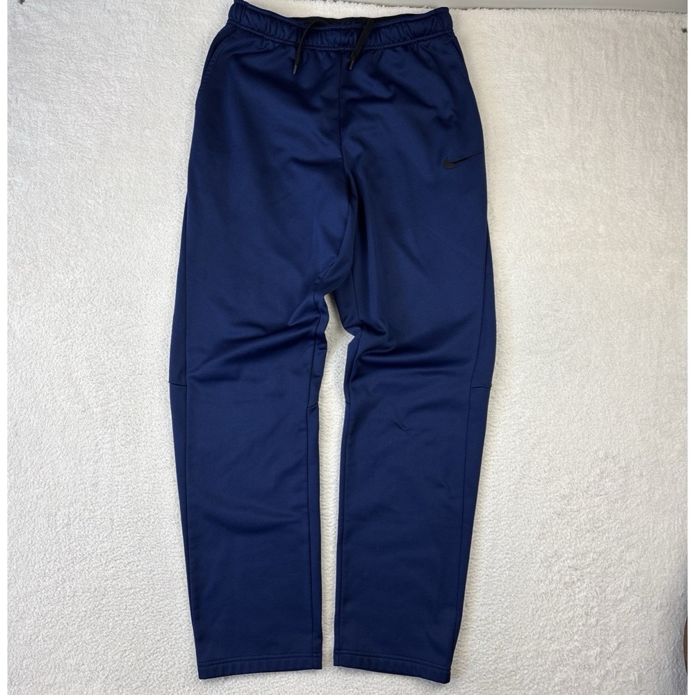 NIKE Dri-FIT Straight Leg Pants Mens Large Tall LT Blue Fleece Lined Open Hem